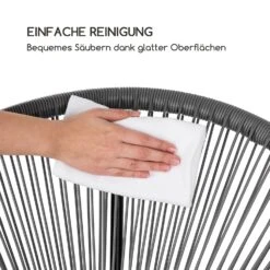 Roqueta Schaukelstuhl Retro-Design 4mm-Geflecht Grau -Gartendekorations Geschäft 10033465 de 0007 logo