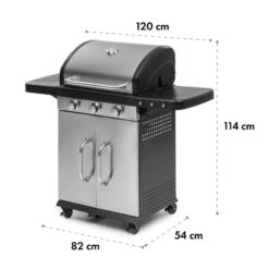 Gazooka 3.0T BBQ Grill 3x3kW Brenner 4 Rollen Edelstahl -Gartendekorations Geschäft 10033533 yy 0011 logo Klarstein Gazooka 30T BBQ Grill 3 Brenner