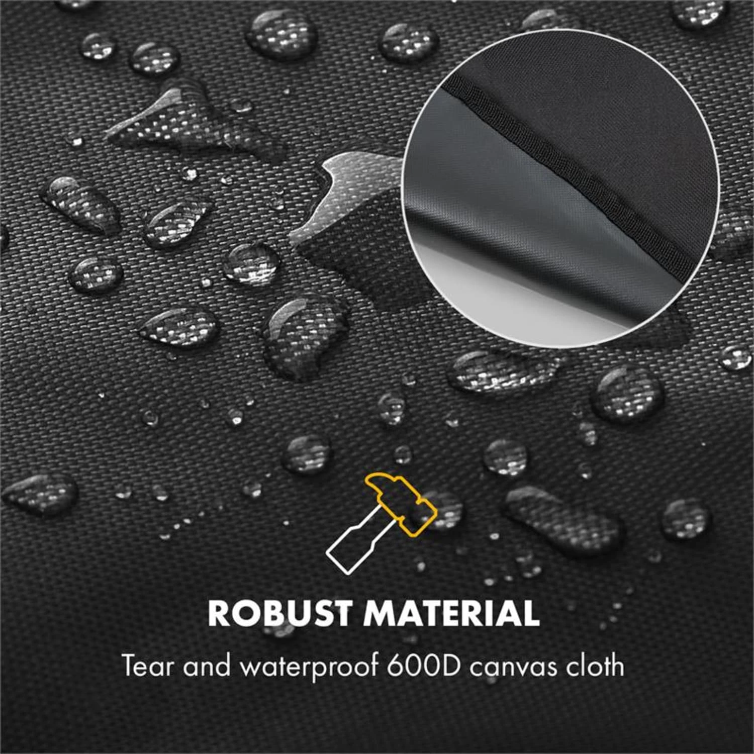 Gazooka 3.0T Wetterschutzhaube 600D Canvas 30/70% PE/PVC Schwarz 5 Gazooka 3.0T Wetterschutzhaube 600D Canvas 30/70% PE/PVC Schwarz – Bild 5