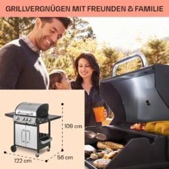 Tomahawk 3.1 S Gasgrill 3x3,6kW Brenner+2,7 KW 60x45cm Grill Edelstahl -Gartendekorations Geschäft 10033567 de 0006 usp