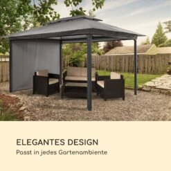 Grandezza Cortina Gartenpavillon 3x4m 4 Seitenteile Dunkelgrau -Gartendekorations Geschäft 10033607 de 0006 logo