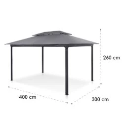 Grandezza Cortina Gartenpavillon 3x4m 4 Seitenteile Dunkelgrau -Gartendekorations Geschäft 10033607 yy 0007 logo