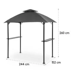 Steakhouse Al Sur Pavillon 244x260x152cm 160 G Flammhemmend Stahl Grau -Gartendekorations Geschäft 10033609 yy 0009 logo Blumfeldt Steakhouse al Sur Pavillon grau