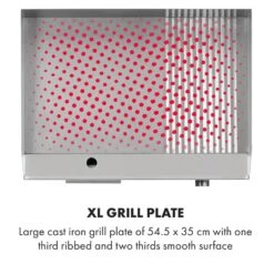 Grillmeile 3000GR Elektrogrill 3000W 54,5x35cm Glatt/geriffelt -Gartendekorations Geschäft 10034448 yy 0004 logo Klarstein Grillmeile 3000GR Pro Grill glatt geriffelt