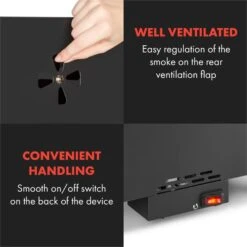 Flintstone Räucherofen 1600W Thermometer Edelstahl Elektrisch -Gartendekorations Geschäft 10034702 yy 0009 logo Klarstein NES C16