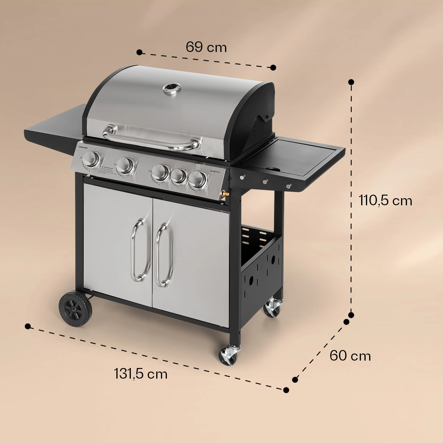 Tomahawk Gasgrill 4x3,6 KW + 2,7 KW Brenner 66x43,5 Cm Grill Edelstahl 8 Tomahawk Gasgrill 4x3,6 KW + 2,7 KW Brenner 66x43,5 Cm Grill Edelstahl – Bild 8