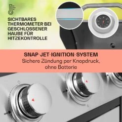 Tomahawk Gasgrill 3 X 3,6 KW Brenner 60 X 43,5 Cm Grill Edelstahl -Gartendekorations Geschäft 10034711 de 0004 usp