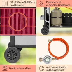 Tomahawk Gasgrill 3 X 3,6 KW Brenner 60 X 43,5 Cm Grill Edelstahl -Gartendekorations Geschäft 10034711 de 0005 usp