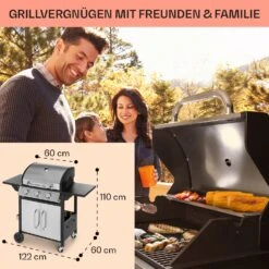 Tomahawk Gasgrill 3 X 3,6 KW Brenner 60 X 43,5 Cm Grill Edelstahl -Gartendekorations Geschäft 10034711 de 0006 usp