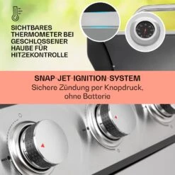 Tomahawk Gasgrill 5x3,6 KW + 2,7 KW Brenner 80x43,5 Cm Grill Edelstahl -Gartendekorations Geschäft 10034712 de 0004 usp