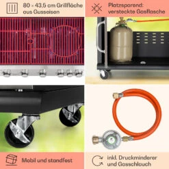 Tomahawk Gasgrill 5x3,6 KW + 2,7 KW Brenner 80x43,5 Cm Grill Edelstahl -Gartendekorations Geschäft 10034712 de 0005 usp