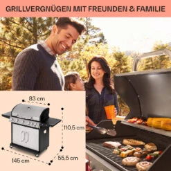Tomahawk Gasgrill 5x3,6 KW + 2,7 KW Brenner 80x43,5 Cm Grill Edelstahl -Gartendekorations Geschäft 10034712 de 0006 usp