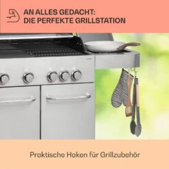 Valkyrie Gasgrill 4x3,5 KW + 3,15 KW Brenner 74x44 Cm Grill Edelstahl -Gartendekorations Geschäft 10034715 de 0007 usp