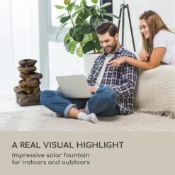 Savona Solarbrunnen 2,8 W Polyresin 5h Akku LEDs Steinoptik -Gartendekorations Geschäft 10034720 yy 0003 logo Blumfeldt Savona Solarbrunnen Steinoptik
