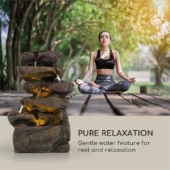 Savona Solarbrunnen 2,8 W Polyresin 5h Akku LEDs Steinoptik -Gartendekorations Geschäft 10034720 yy 0004 logo Blumfeldt Savona Solarbrunnen Steinoptik