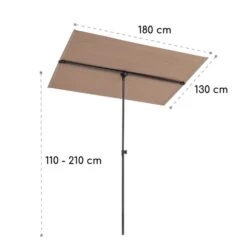 Flex-Shade L Sonnenschirm 130 X 180 Cm Polyester UV 50 Taupe -Gartendekorations Geschäft 10034727 yy 0009 logo Blumfeldt Flex Shade L Sonnenschirm 130x180 taupe