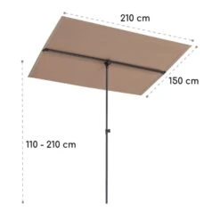 Flex-Shade XL Sonnenschirm 150 X 210 Cm Polyester UV 50 Taupe -Gartendekorations Geschäft 10034729 yy 0009 logo Blumfeldt Flex Shade XL Sonnenschirm 150x210 taupe