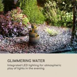 Mantua Kaskadenbrunnen Gartenbrunnen 4 Stufen Akku 2,8W Solar LED -Gartendekorations Geschäft 10034730 yy 0007 logo Blumfeldt Mantua Kaskadenbrunnen