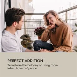 Messina Kaskadenbrunnen Solarbrunnen Gartenbrunnen Akku Solarpanel LED -Gartendekorations Geschäft 10034734 yy 0006 logo Blumfeldt Messina Kaskadenbrunnen