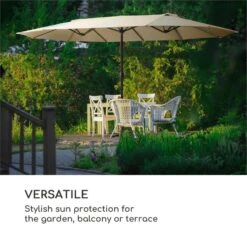 Twin Peaks Sonnenschirm Sonnenschutz 456 X 245 X 268 Cm Polyester -Gartendekorations Geschäft 10034740 yy 0005 logo Blumfeldt Twin Peaks Sonnenschirm creme