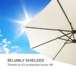 Twin Peaks Sonnenschirm Sonnenschutz 456 X 245 X 268 Cm Polyester -Gartendekorations Geschäft 10034740 yy 0007 logo Blumfeldt Twin Peaks Sonnenschirm creme