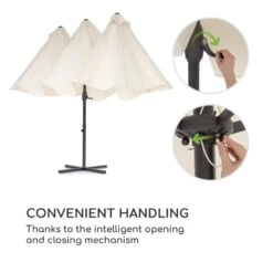 Twin Peaks Sonnenschirm Sonnenschutz 456 X 245 X 268 Cm Polyester -Gartendekorations Geschäft 10034740 yy 0008 logo Blumfeldt Twin Peaks Sonnenschirm creme