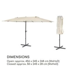 Twin Peaks Sonnenschirm Sonnenschutz 456 X 245 X 268 Cm Polyester -Gartendekorations Geschäft 10034740 yy 0009 logo Blumfeldt Twin Peaks Sonnenschirm creme