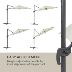 Belo Horizonte Sonnenschirm Sonnenschutz Ø 292cm Polyester Wasserabweisend Inkl. Standbasis Creme -Gartendekorations Geschäft 10034743 yy 0006 logo blumfeldt Belo Horizonte Sonnenschirm creme