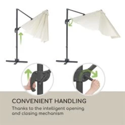 Belo Horizonte Sonnenschirm Sonnenschutz Ø 292cm Polyester Wasserabweisend Inkl. Standbasis Creme -Gartendekorations Geschäft 10034743 yy 0009 logo blumfeldt Belo Horizonte Sonnenschirm creme