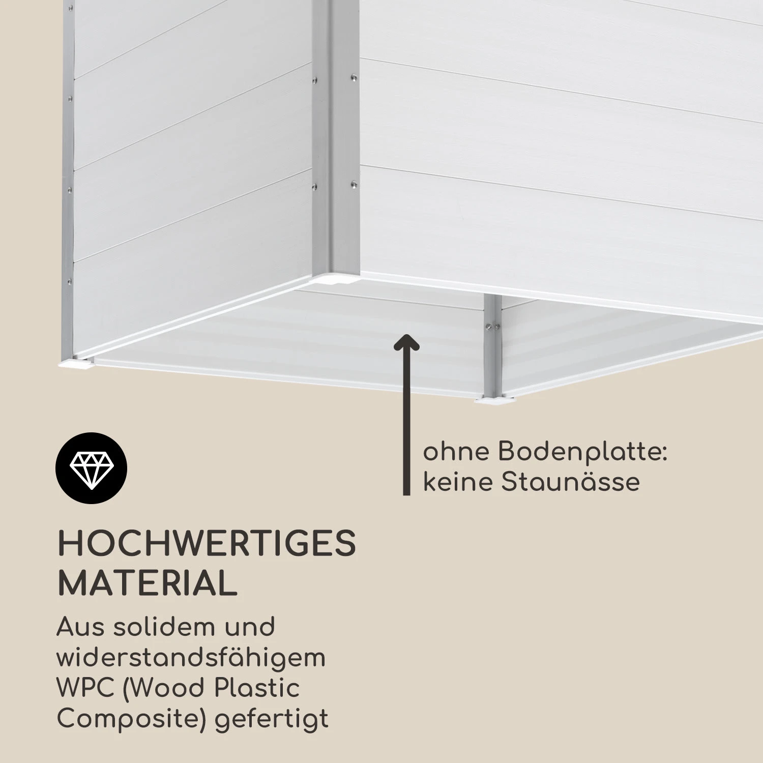 Nova Grow Gartenbeet 100 X 91 X 100 Cm WPC Holzoptik 4 Nova Grow Gartenbeet 100 X 91 X 100 Cm WPC Holzoptik – Bild 4