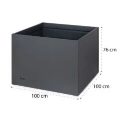 Highgrow Deluxe Hochbeet 100 X 76 X 100 Cm Verzinkter Stahl -Gartendekorations Geschäft 10034751 yy 0007 logo blumfeldt Highgrow Deluxe Hochbeet 100x100