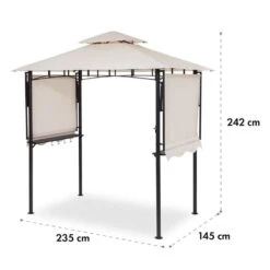Steakhouse Wings Pavillon 244x260x152cm 160 G/m² PE Flammhemmend Stahl -Gartendekorations Geschäft 10034766 yy 0010 logo Blumfeldt Steakhouse Wings Pavillon beige