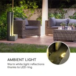 Riverrun Gartenbrunnen Zimmerbrunnen Indoor Outdoor 12W Pumpe LED-Ring -Gartendekorations Geschäft 10034777 yy 0006 logo Blumfeldt Riverrun Gartenbrunnen Zimmerbrunnen