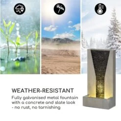 Riverrun Gartenbrunnen Zimmerbrunnen Indoor Outdoor 12W Pumpe LED-Ring -Gartendekorations Geschäft 10034777 yy 0007 logo Blumfeldt Riverrun Gartenbrunnen Zimmerbrunnen