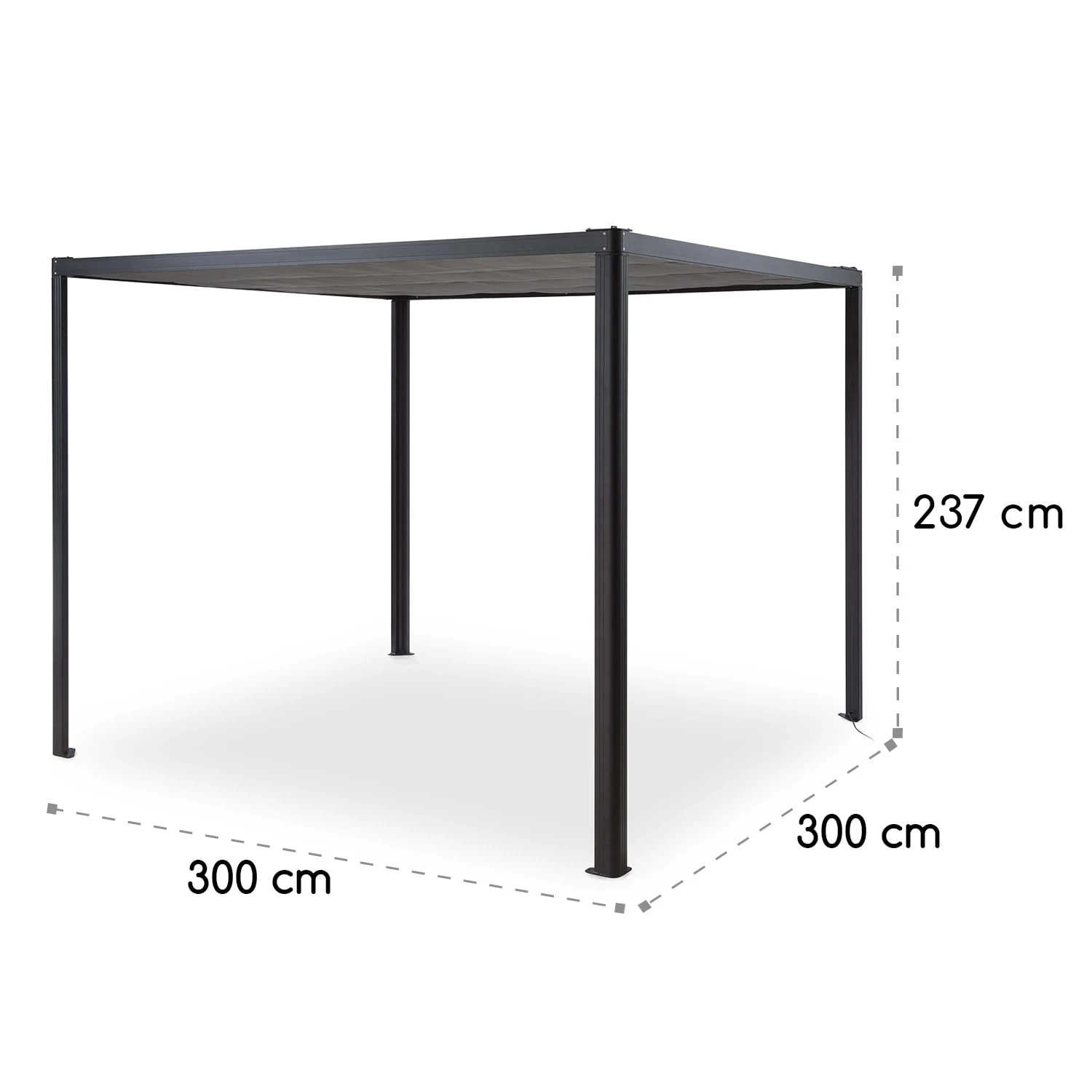 Pantheon RemoteShade Pavillon Motor-Dach 3x3m 280g/m² PE Aluminium 9 Pantheon RemoteShade Pavillon Motor-Dach 3x3m 280g/m² PE Aluminium – Bild 9