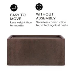 Solid Grow Rust Pflanzgefäß 80 X 38 X 38 Cm Fibreclay Rostfarben -Gartendekorations Geschäft 10034788 yy 0007 logo Blumfeldt Solid Grow Rust Pflanzgefaess 80x38x38cm