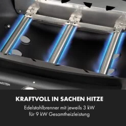 Vanquish Gasgrill 3 Edelstahlbrenner 3 X 3 KW 63,5 X 45 Cm Grillfläche -Gartendekorations Geschäft 10034805 de 0004 logo