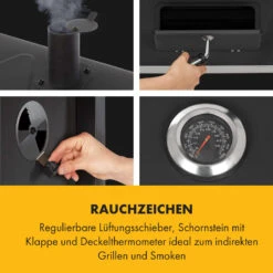 Meat Machine Holzkohlegrill BBQ 45x32,5cm Thermometer Bodenrollen -Gartendekorations Geschäft 10034819 de 0006 logo