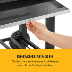 Meat Machine Holzkohlegrill BBQ 45x32,5cm Thermometer Bodenrollen -Gartendekorations Geschäft 10034819 de 0008 logo