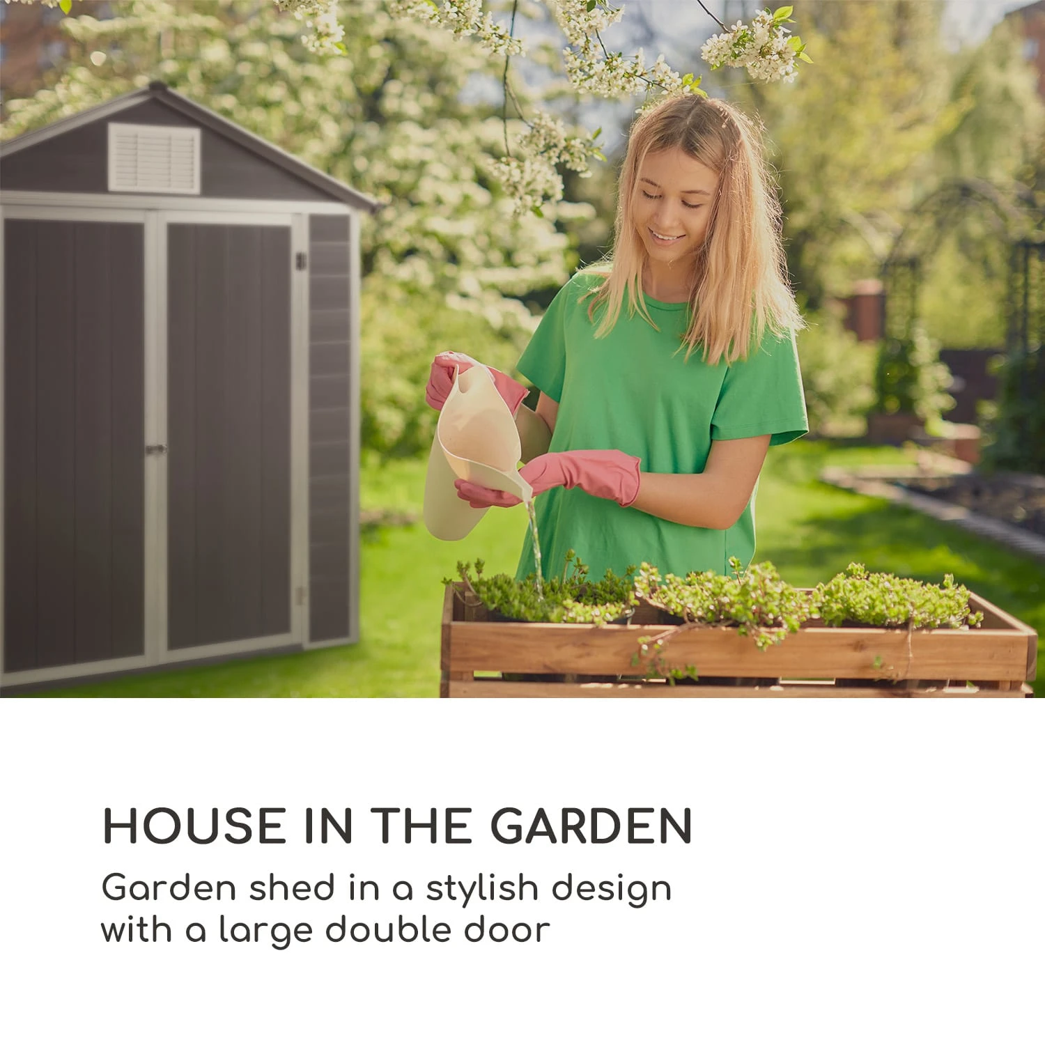 Schatzkammer Gartenschuppen UV-Schutz PVC Schloss Seitenfenster Grau 2 Schatzkammer Gartenschuppen UV-Schutz PVC Schloss Seitenfenster Grau – Bild 2