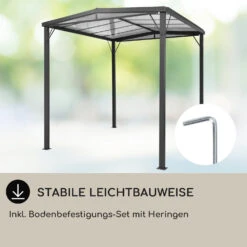 Pantheon Solid Sky Flat Pergola Vordach 3x3m Polycarbonat -Gartendekorations Geschäft 10034984 de 0004 usp