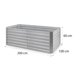 High Grow Straight Hochbeet 200x60x100cm 1200l Stahl -Gartendekorations Geschäft 10035351 yy 0008 logo blumfeldt High Grow Straight 200x60x100cm silber