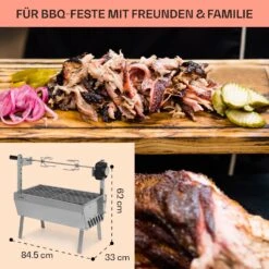 Sauenland Mini Rotisserie-Grill Drehspieß 4W 12kg Max. Edelstahl -Gartendekorations Geschäft 10035371 de 0006 usp