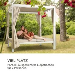 Eremitage Double XL Sunbed 2 Pers Stahl-Rahmen Sonnendach Vorhänge -Gartendekorations Geschäft 10035430 de 0003 logo