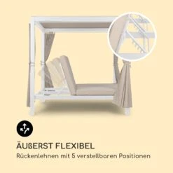 Eremitage Double XL Sunbed 2 Pers Stahl-Rahmen Sonnendach Vorhänge -Gartendekorations Geschäft 10035430 de 0007 logo