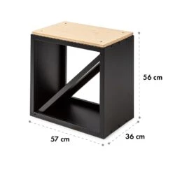 Kindlewood S Black Holzspeicher Sitzbank 57x56x36cm Bambus Zink -Gartendekorations Geschäft 10035760 yy 0006 logo