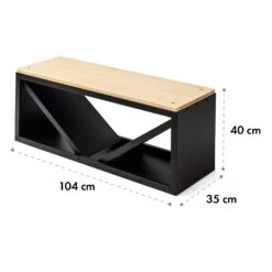 Kindlewood L Black Holzspeicher Sitzbank 104x40x35cm Bambus Zink -Gartendekorations Geschäft 10035762 yy 0006 logo