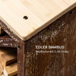 Kindlewood L Rust Holzspeicher Sitzbank 104x40x35cm Bambus Zink -Gartendekorations Geschäft 10035763 de 0004 logo