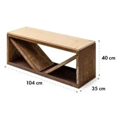 Kindlewood L Rust Holzspeicher Sitzbank 104x40x35cm Bambus Zink -Gartendekorations Geschäft 10035763 yy 0006 logo