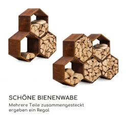 Hexawood Rust Holzspeicher Hexagon-Form 50,2x58x32cm -Gartendekorations Geschäft 10035765 de 0004 logo